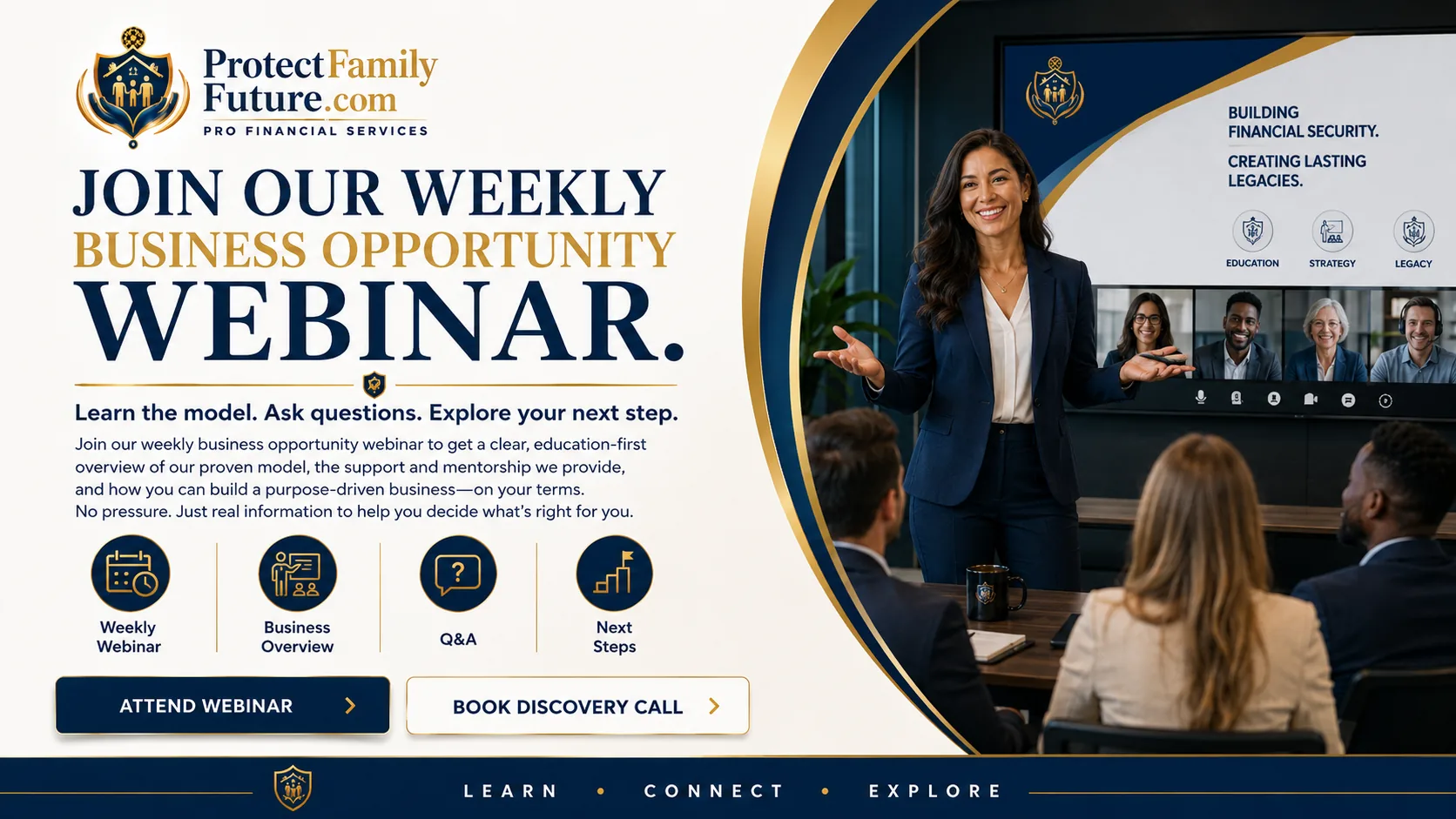Weekly business opportunity webinar