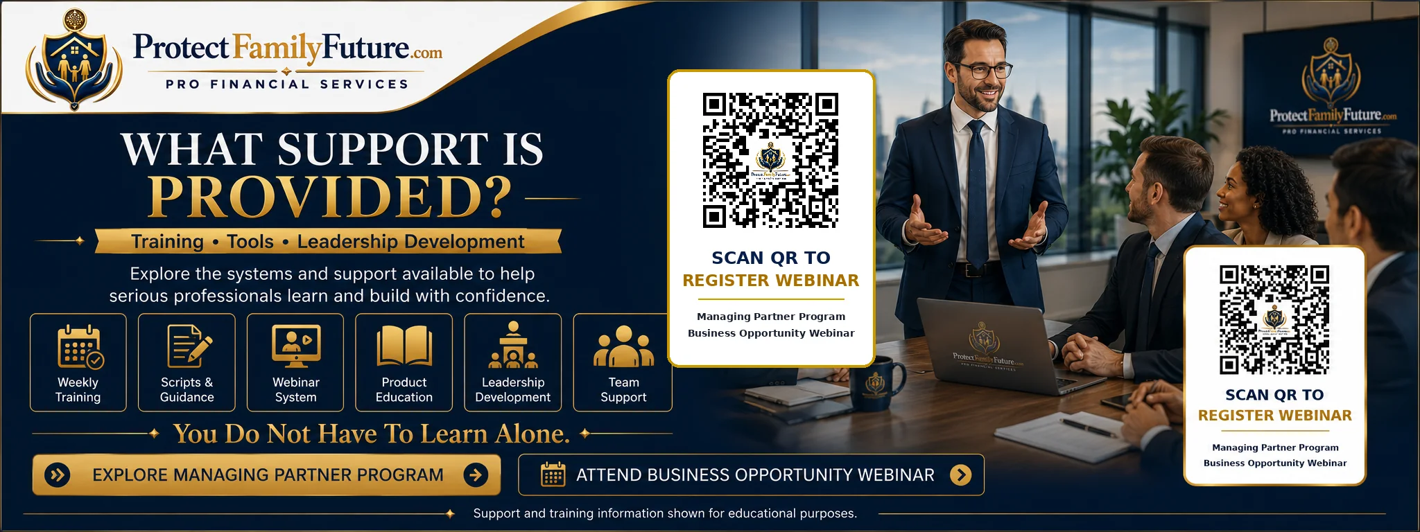 Training tools leadership development and support for Managing Partner Program