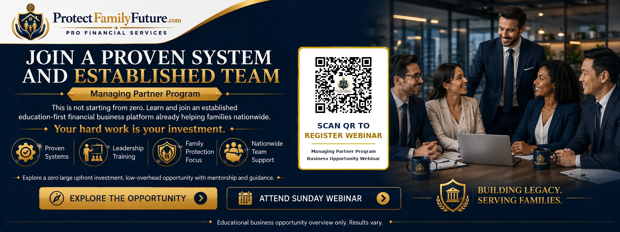 Join a proven system and established nationwide team business opportunity education