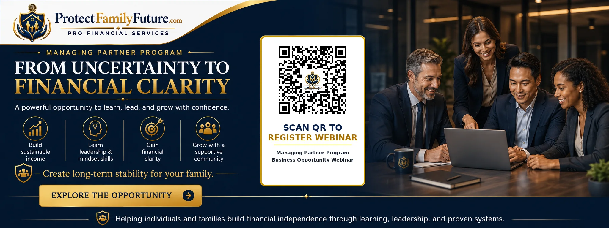 Financial growth opportunity with Managing Partner Program and supportive community