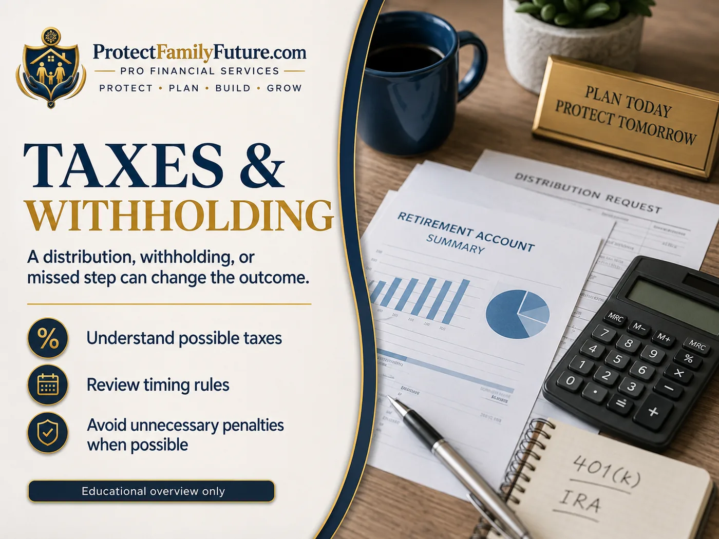Taxes and withholding rollover education