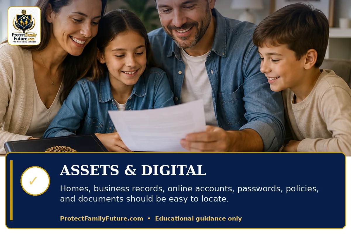 Assets and digital account organization